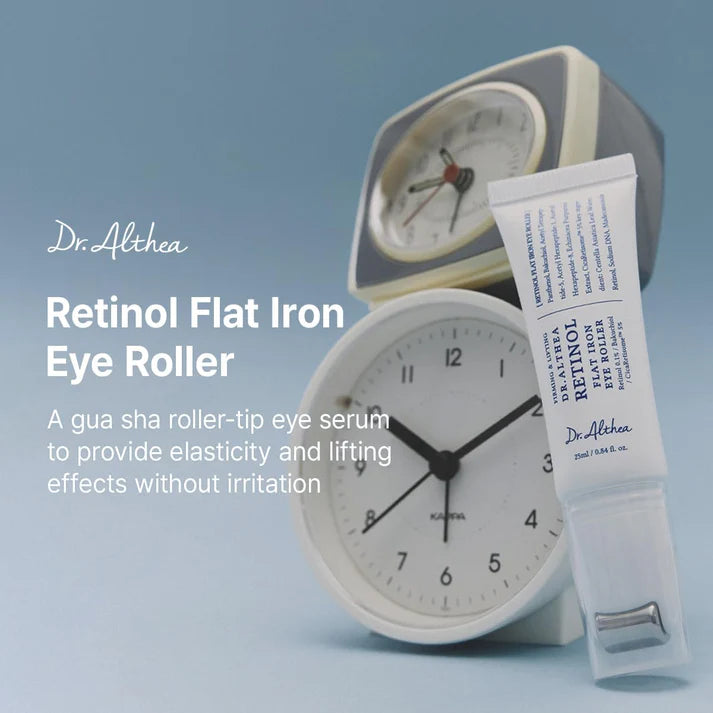 Dr. Althea – Retinol Flat Iron Eye Roller (Retinol + Bakuchiol Eye Serum with Massage Roller)