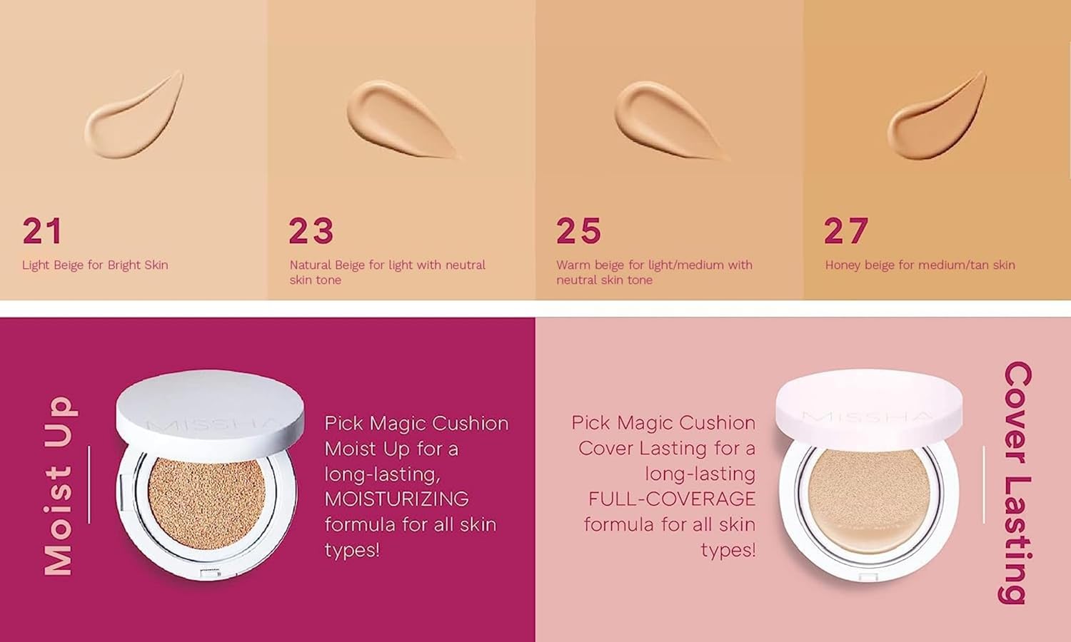 Missha M Magic Cushion Cover Lasting SPF50+ PA+++  15 ml