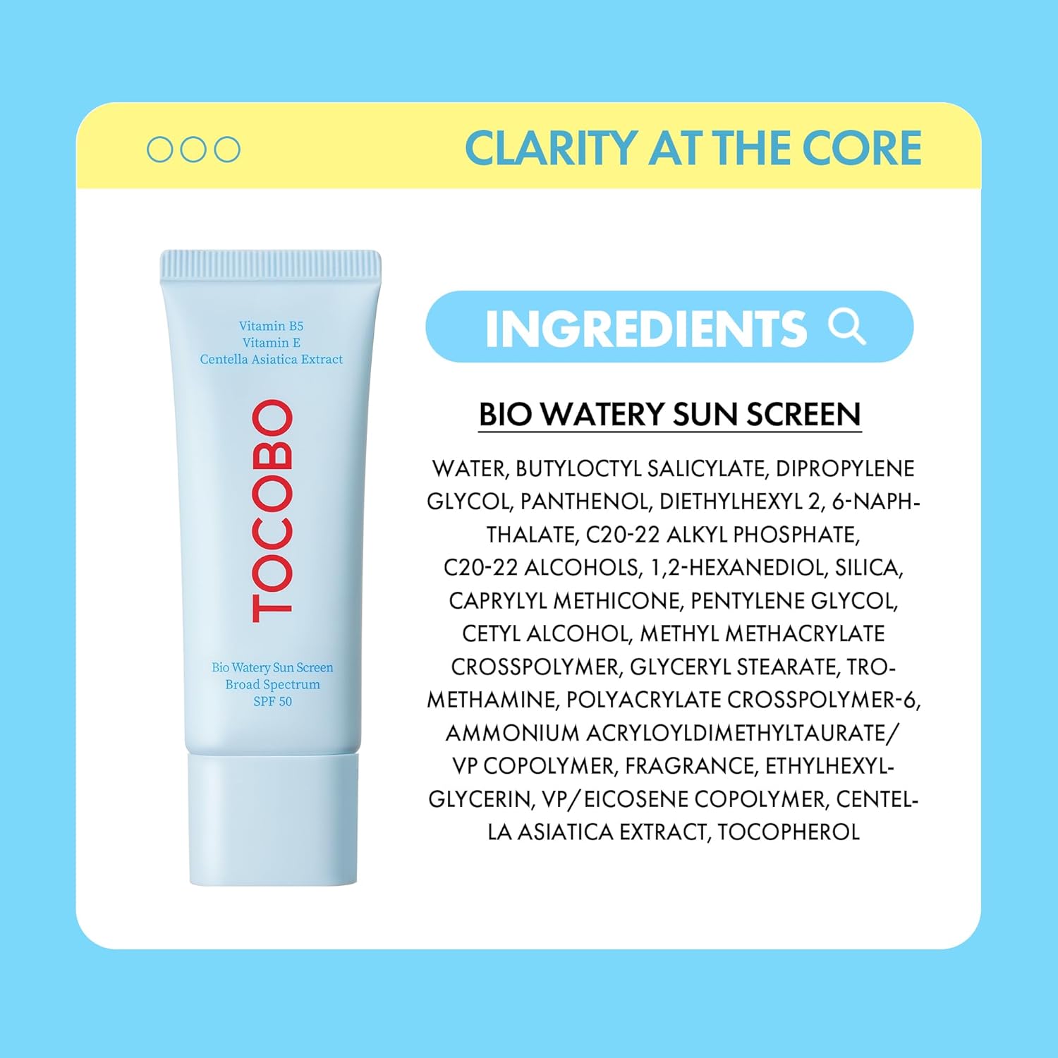 Bio Watery Sun Cream SPF50 PA++++ Tocobo, 50 ml