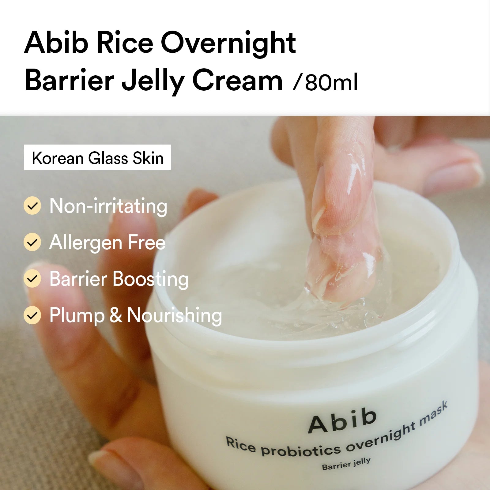 Rice Probiotics Overnight Mask Barrier Jelly  Abib, 80ml