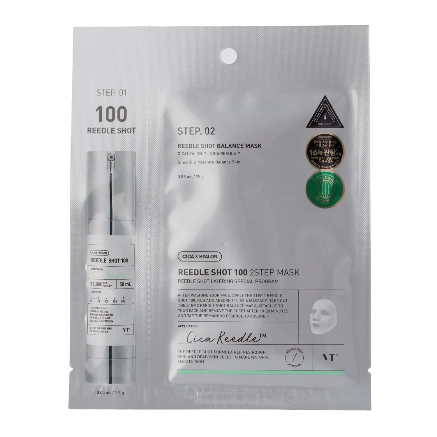 Reedle Shot 100 2Step Mask, VT Cosmetics, 1.5 gr. + 25 gr.