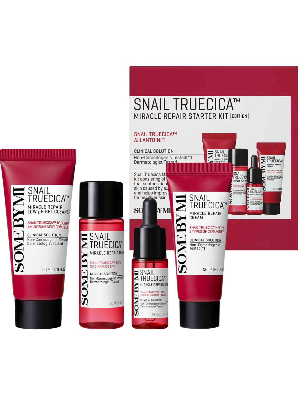 SOMEBYMI Snail TrueCICA Miracle Repair Starter Kit – 4 pcs