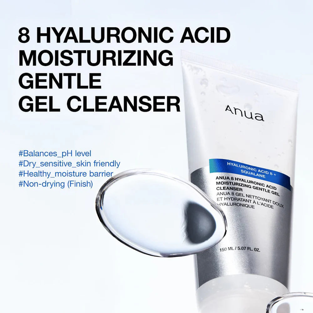 8 Hyaluronic Acid Moisturizing Gentle Gel Cleanser ANUA, 150 ml
