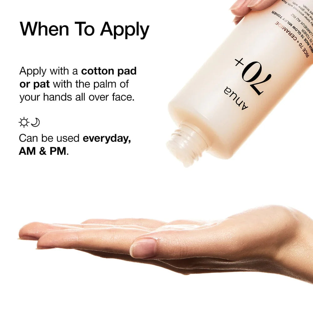 Rice 70 Glow Milky Toner ANUA, 250 ml