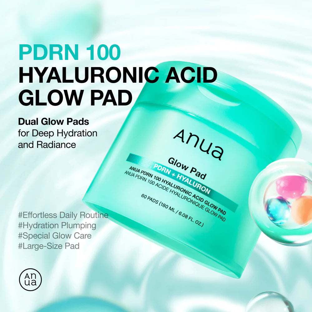 PDRN 100 Hyaluronic Acid Glow Pad Anua, 60 pcs