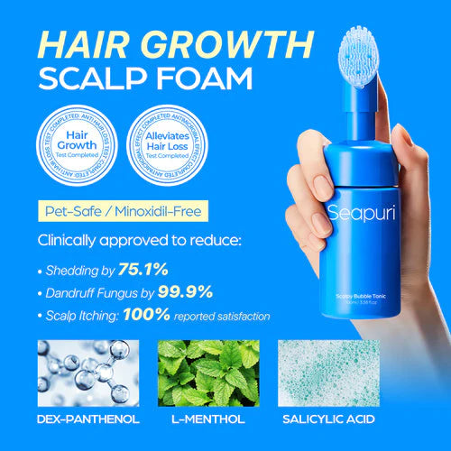 Seapuri  Scalpy Bubble Tonic - Anti-dandruff & hair loss tonic with application brush