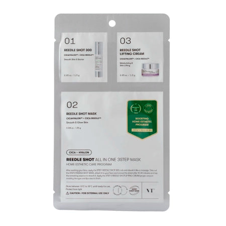 VT Cosmetics - Reedle Shot All In One 3 Step Mask - Smoothing Face Mask in a Sheet - 1.5g+1.5g+25g